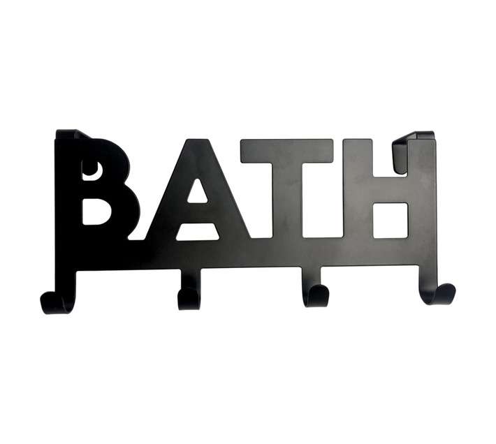 Bathroom Basics Hook Over Door - Black (301 x 74 x 140mm)