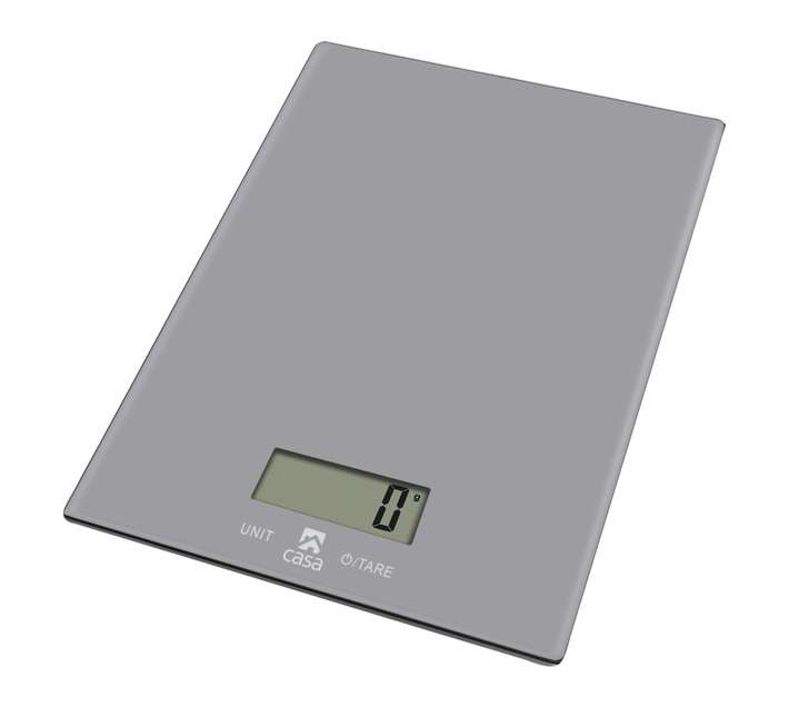 Casa Glass Kitchen Scale - Grey (215 x 170 x 25mm)