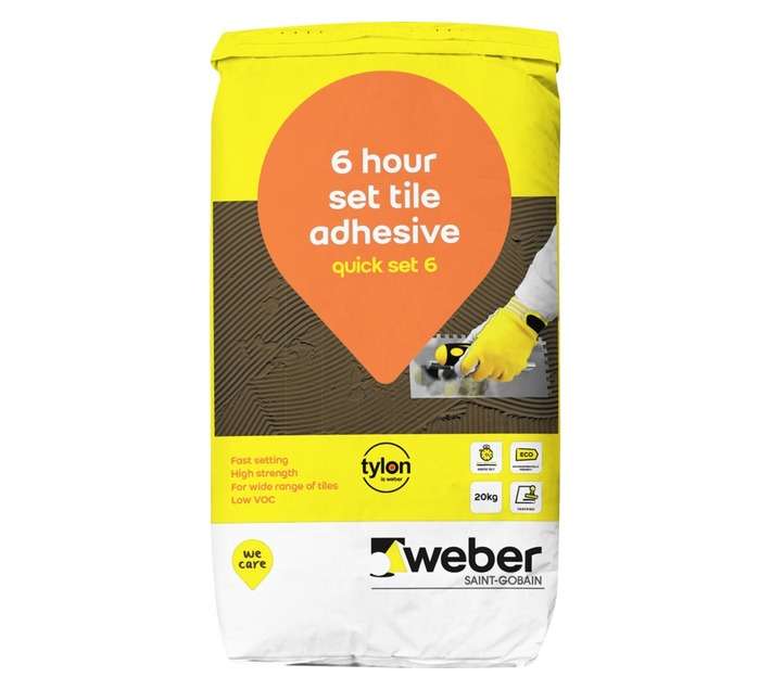 WEBER-TYLON Quick Set 6 Tile Adhesive - Grey (20kg)