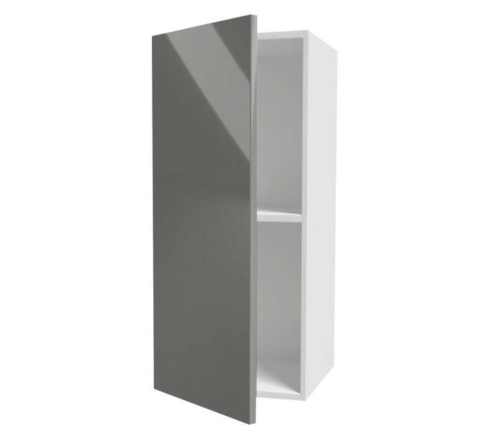 Home and Kitchen Gloss Top Cabinet Unit - Stone Grey (300 x 300 x 720mm)