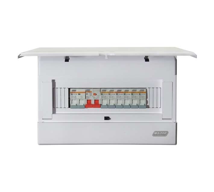 Major Tech 12 Way Populated Flush Mount Distribution Board