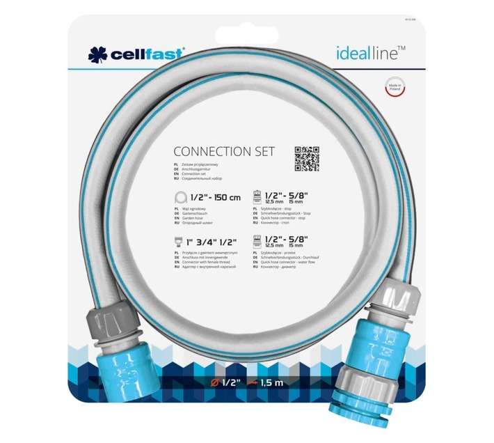 Cellfast CF55-998N Hose Connection Set - Grey/Blue (1500mm)