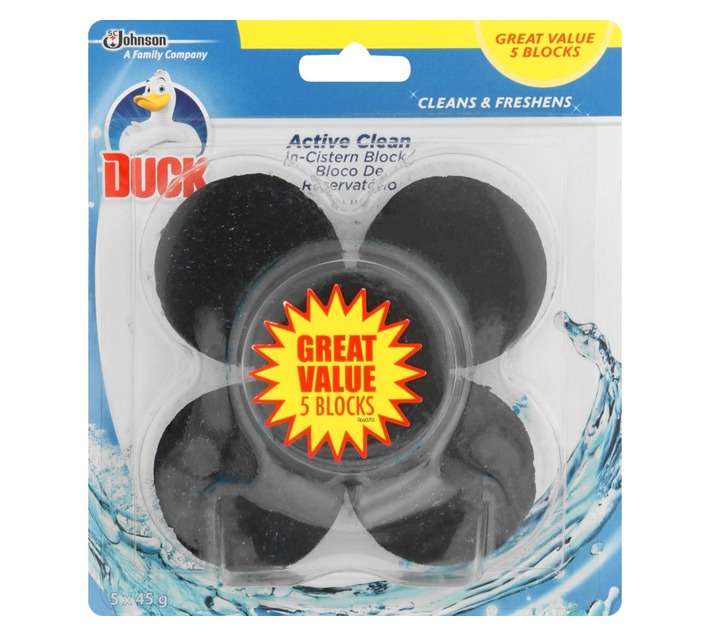 Duck 5 x Active Clean In-Cistern Blocks - Blue (45g)