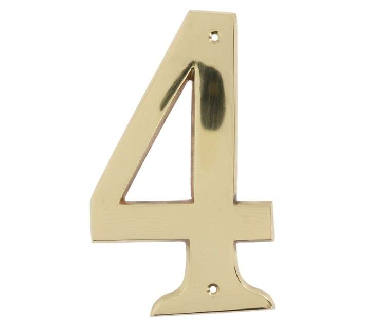 Euro Brass Numeral 4 - Brass (175mm)