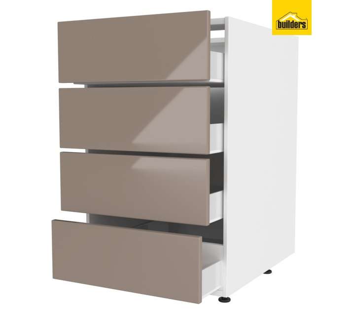 Home and Kitchen Base Unit 4 Drawer Gloss Cabinet - Congo (450mm)