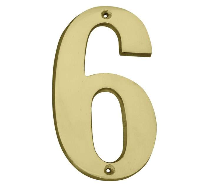 Euro Brass Numeral 6 - Brass (175mm)