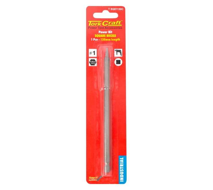 Tork Craft No.1 Square Recess Screwdriver Power Bit (150mm)
