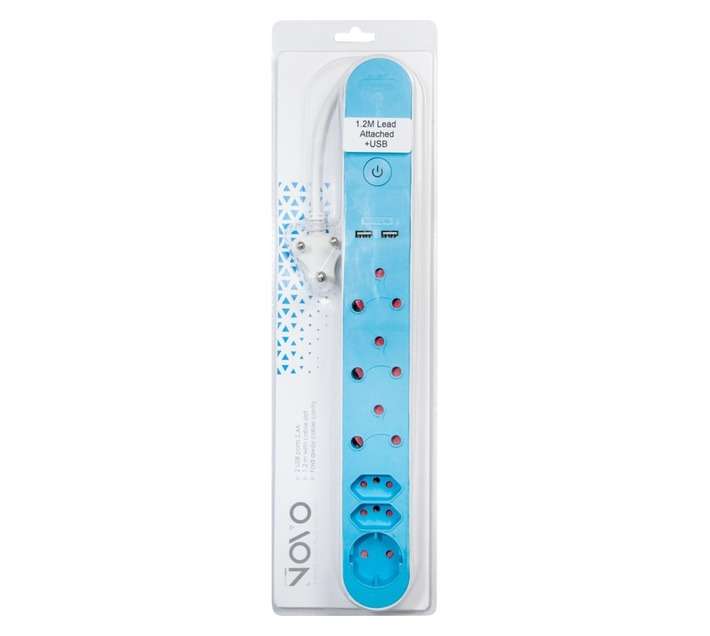 PowerWorx 6 Way Multiplug - Blue (1200mm)