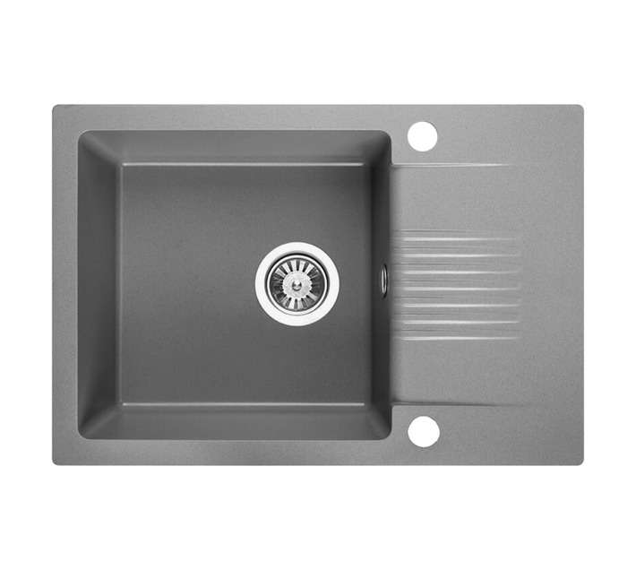Laveo Celia 1 Bowl with Half Drainer Sink - Grey (650 x 440 x 170mm)