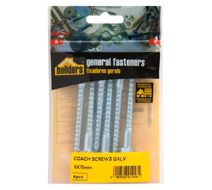 BP-CS0875-6 6 x Coach Screws (8 x 75mm)