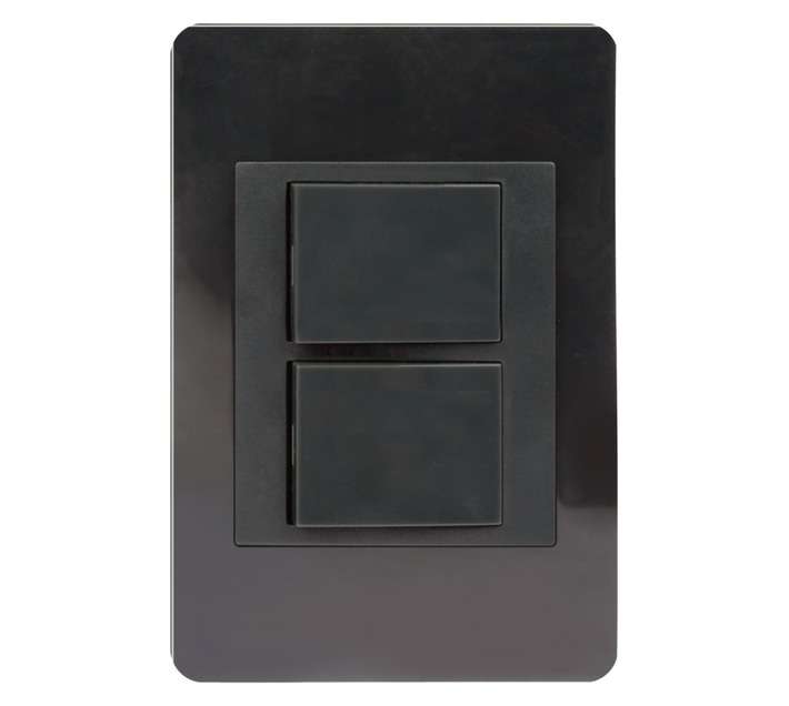 Design House 2 Lever DÃ©cor Switch - Charcoal (100 x 50mm)