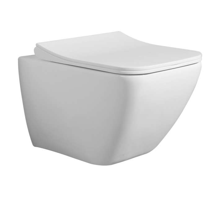 Solo Sanitary Ware Fiji Wall Hung Pan with Seat - White (530 x 365 x 320mm)