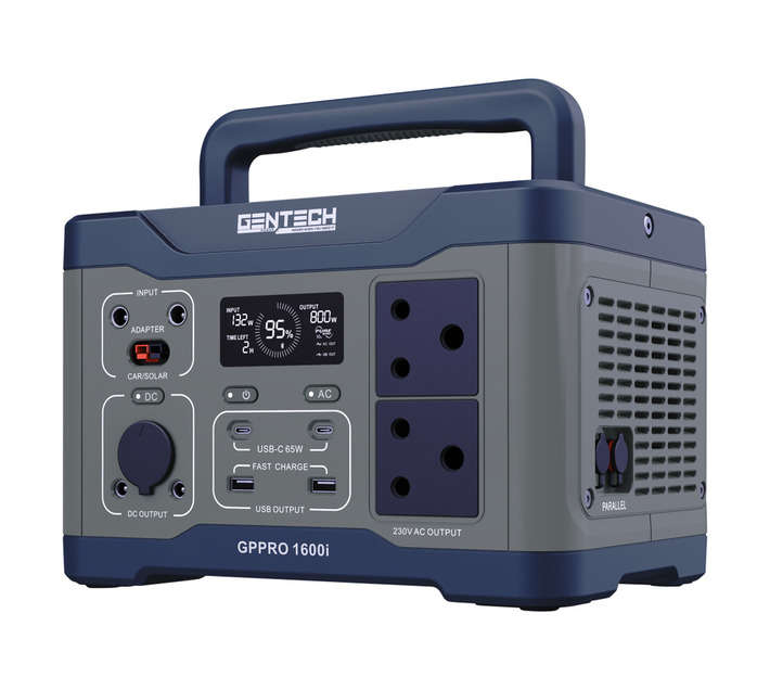 Gentech Portable Power Station Inverter - Blue/Grey GPPRO1600i (1600W)