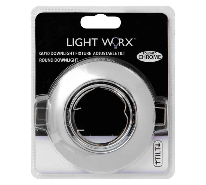 Lightworx GU10 SPOT-06-C-PC Fixture Round Tilt Downlight - Chrome