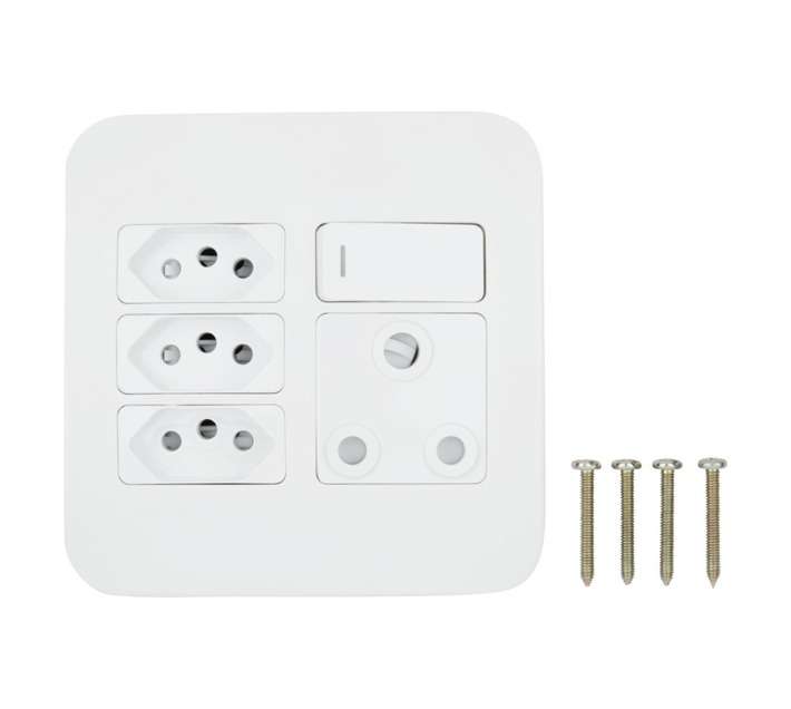Veti Switch Plug 1x16a 3xeuro - White