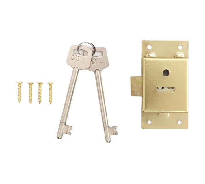 Jaguar J0086CLAM Brass 2 Lever Cupboard Lock (76mm)
