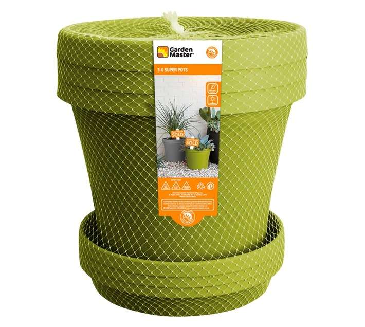 Garden Master 3 Piece Super Pot Set - Lime Zest (175 x 175 x 160mm)