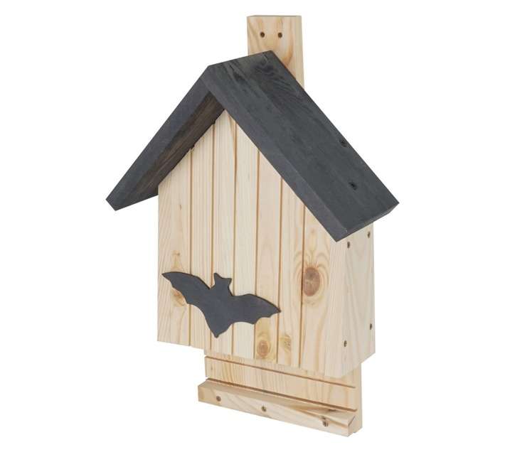 Triangular Bat House - Black/Natural (260 x 120 x 390mm)