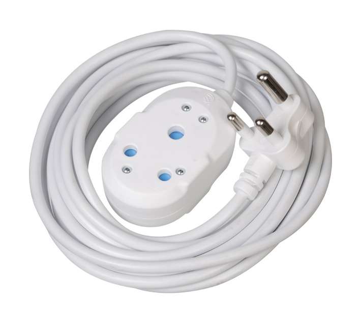 Ellies Electronics FELBW2X/5WJ Extension Lea with Back to Back Coupler - White (5000mm)
