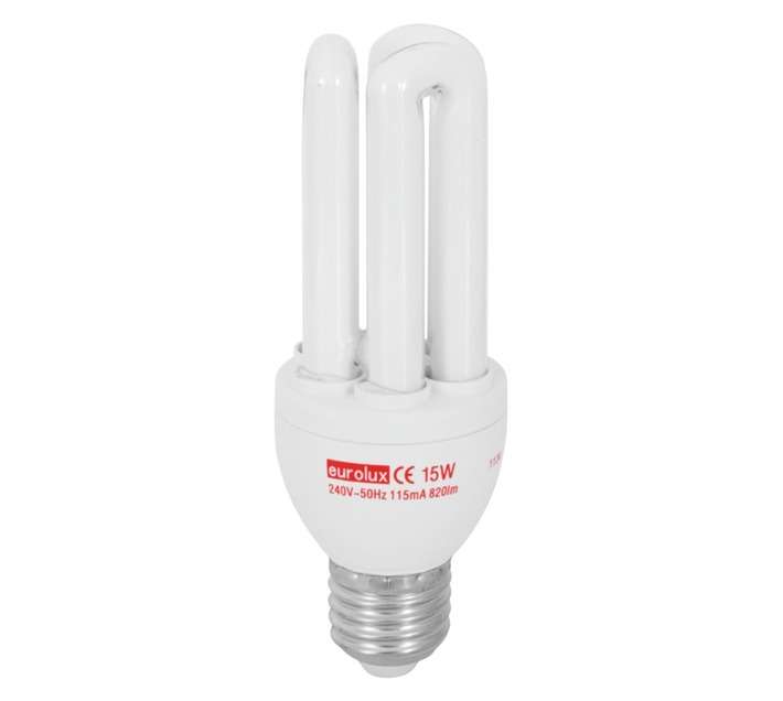 Eurolux E27 3U Compact Fluorescent - Warm White (15w)