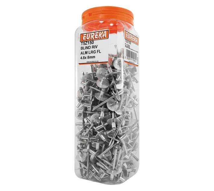 Eureka 250 x Aluminium Large Flange Blind Rivets (4.8 x 8mm)