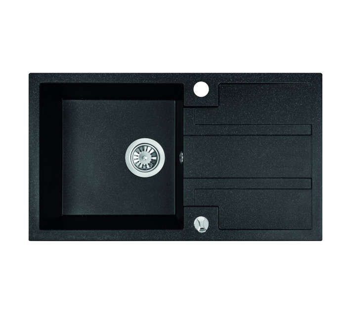Laveo Barbados 1 Bowl with Drainer Sink - Black (760 x 440 x 180mm)