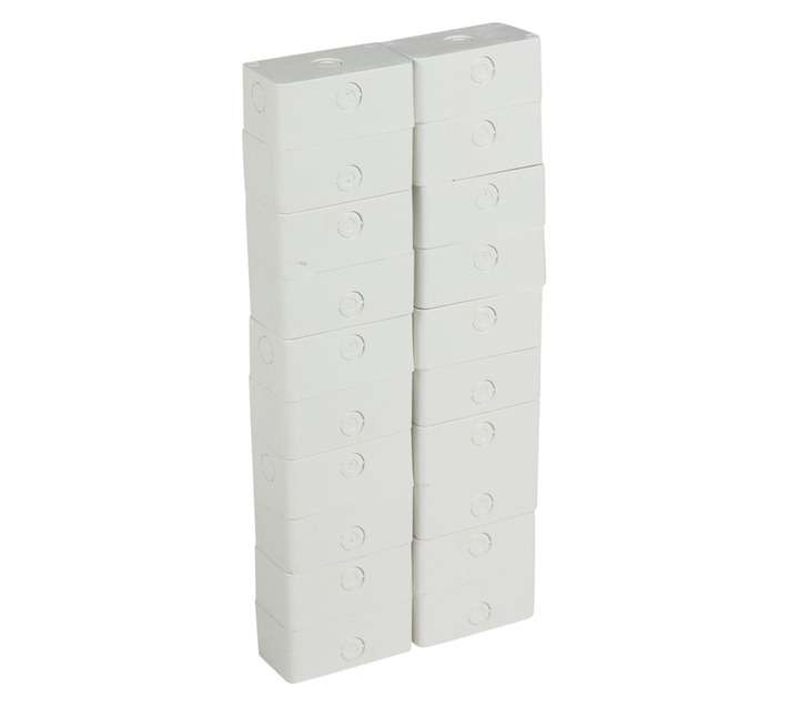 Proton Prepack 20 x PVC Flush Plug Extension Boxes - White (50 x 100mm)