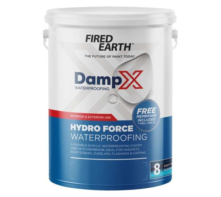 Fired Earth BW073-4-5L DampX Hydro Force Waterproofing with Membrane - Grey (5L)