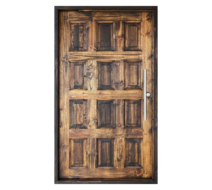 Hardwood Doors 12 Panel Pivot Pine Door - Brown (1200 x 2100mm)