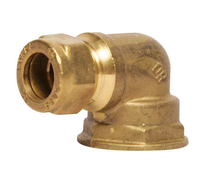 Cobra 15mm Copper to Female Iron 90Â° Elbow Compression Fitting