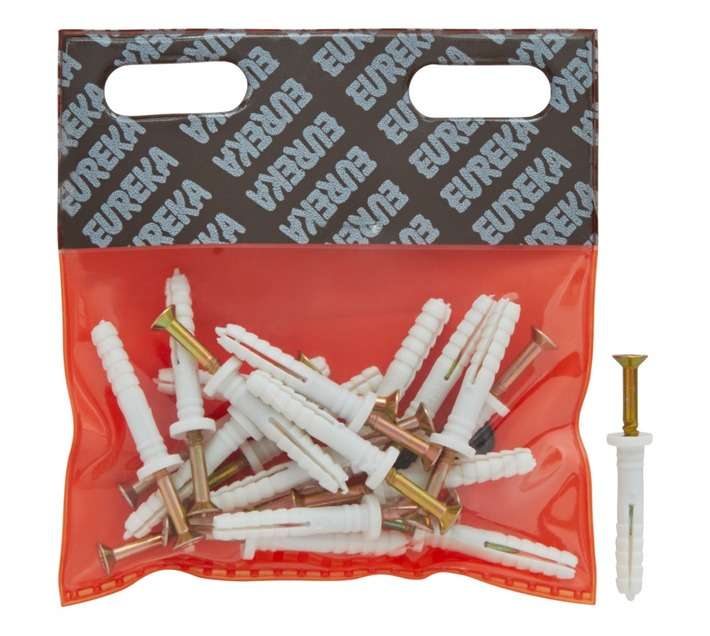 Eureka 6M20 6 x 35mm Nail In Rimmed - White (20 Pack)