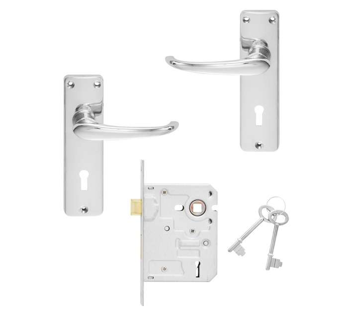 Mackie Die Cast 4 Lever Lockset - Chrome Plated
