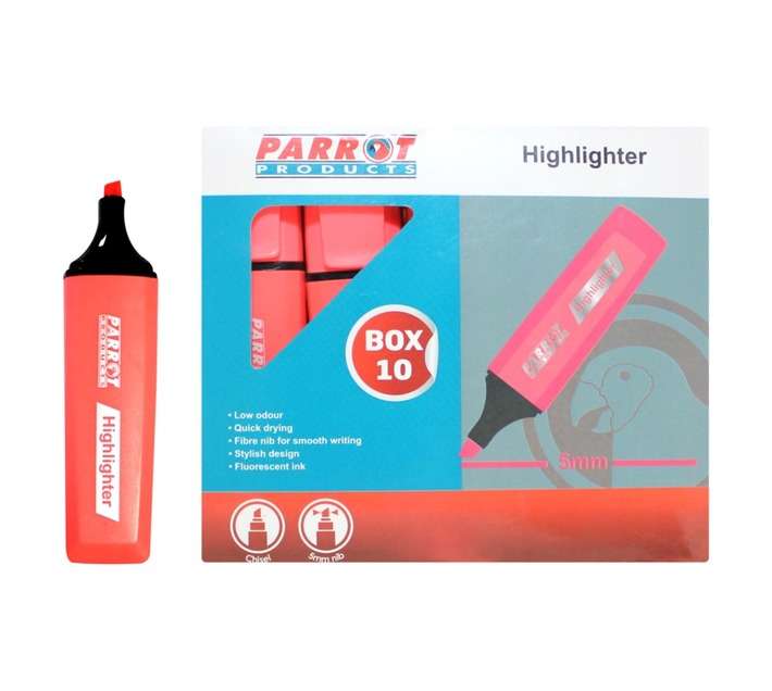 Parrot Products PH1001P 10 x Highlighter Markers - Pink