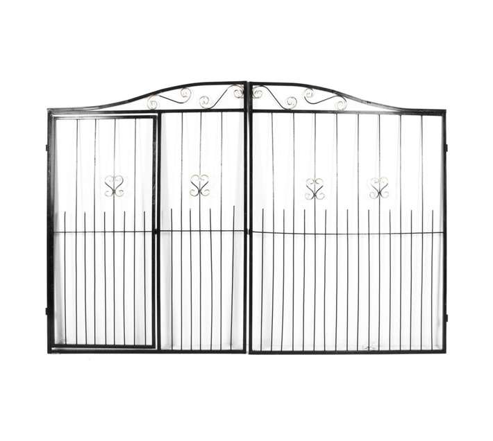 Awesome Steel London Gate with Built in Entrance - Black (1800 x 3000mm)