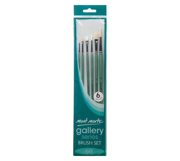 Mont Marte 6 Piece Gallery Series Oil Brush Set