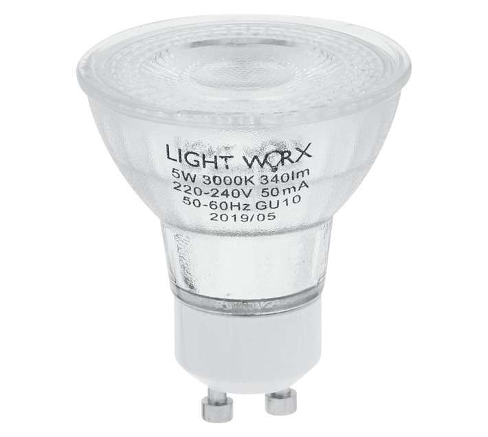 Lightworx GU10 Glass LED - Warm White (5W)
