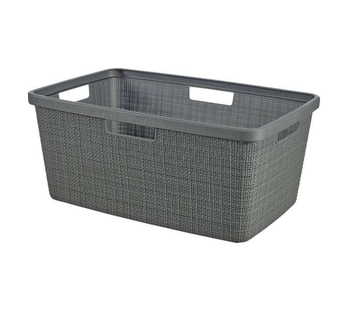 Curver by Keter Jute Laundry Basket - Grey (590 x 390 x 250mm)