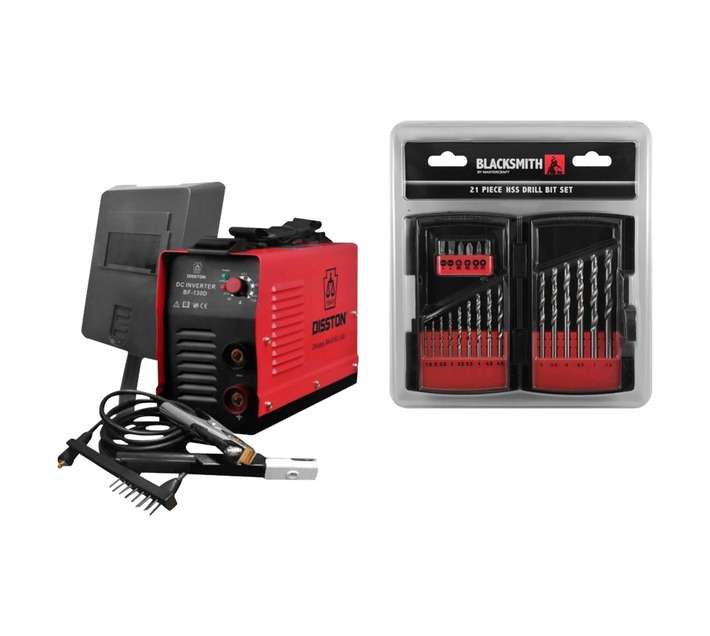 Disston 130A Welding Machine and 21 Piece Dril Bit Set