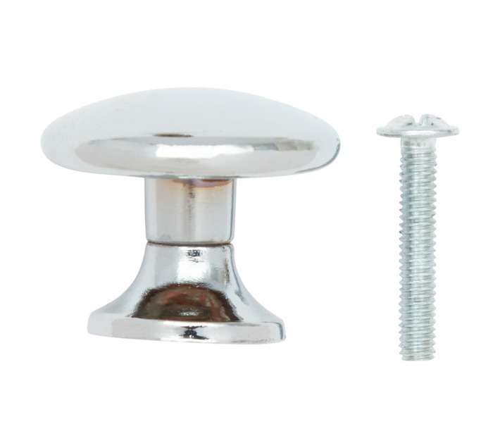 Home and Kitchen Mushroom Knob - Bright Chrome (30mm)