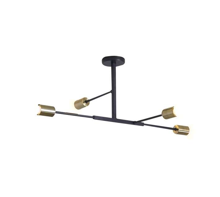 Bright Star Lighting CH507/4BK/AB 4 Lamp Metal Chandelier - Black