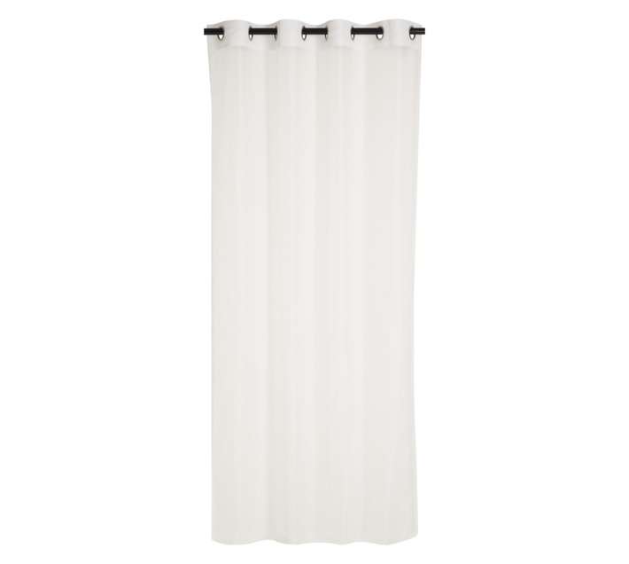Kubu Textiles 2 x Voile Plain Taped Curtains - White (1400 x 2250mm)
