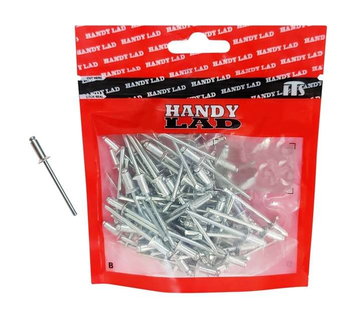Rutherford 100 x Countersunk Aluminium Rivets (10 x 4mm)