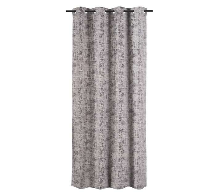 Jacquard Damask Eyelet Curtain - Grey (2500 x 2300mm)