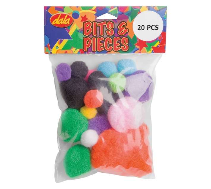Dala Pom Pom Craft Decorations - Assorted (20 Piece)