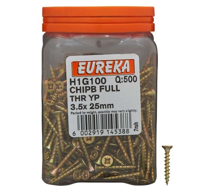 Eureka H1G100 3.5 x 25mm Chipboard Screw Full (500 Pack)