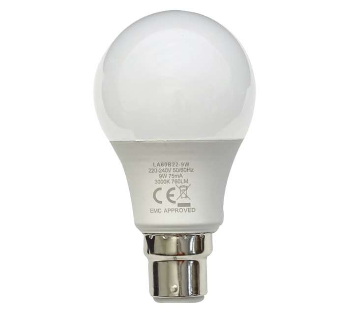 Major Tech A60 B22 LED Globe - Warm White (9W)