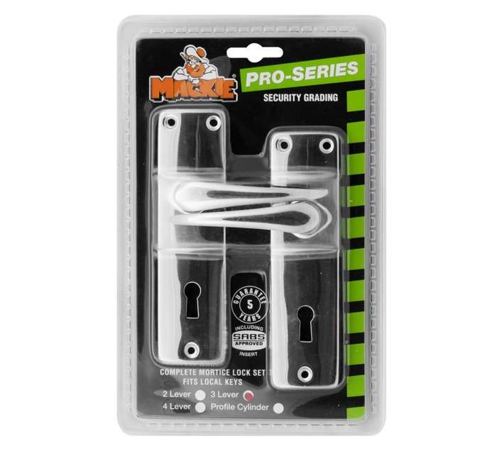 Mackie 3 Lever Mortice Lockset Chrome Plated