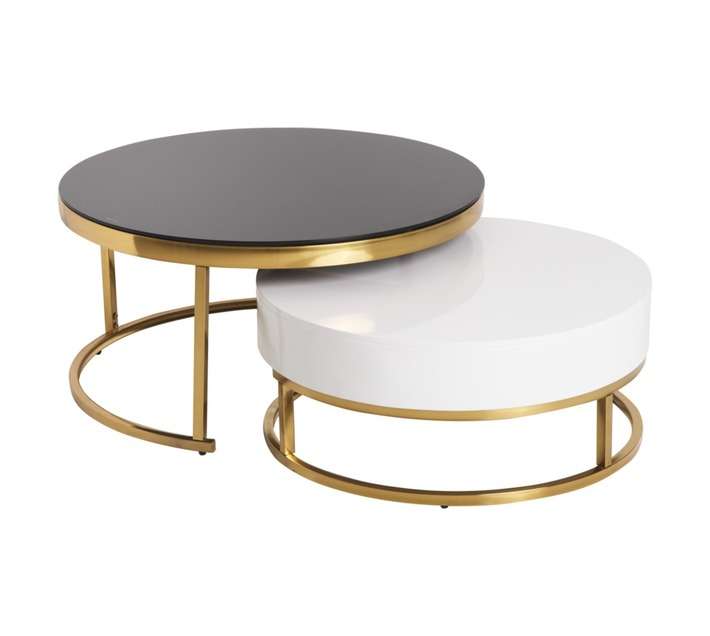 KC Furn Loise Nordic Coffee Table - White/Black (800 x 400mm)