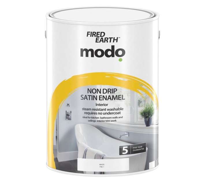 Fired Earth Modo Non Drip Satin Enamel - White (5L)