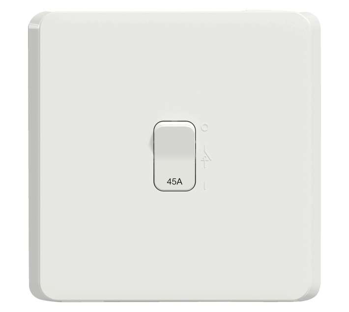 Schneider Electric SCH077 Double Pole Isolator Switch - White (45A)